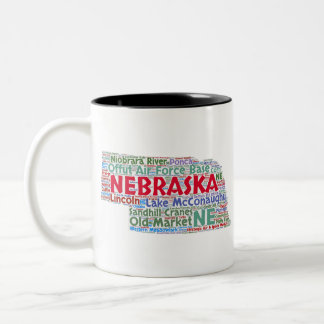 Nebraska ordmoln Två-Tonad mugg