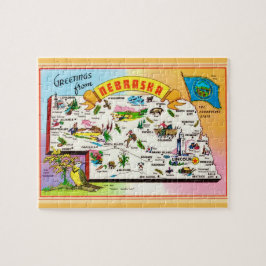Nebraska Postcard Karta Jigszle Puzzle Pussel
