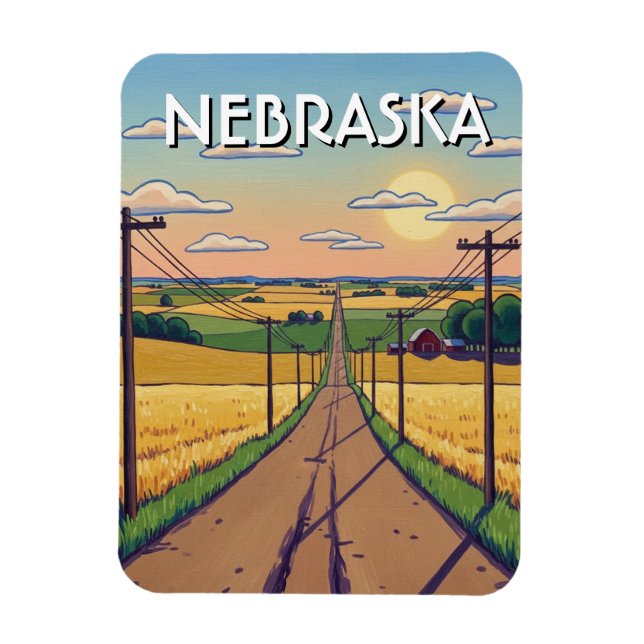  Nebraska Postcard Magnet (Vertikal)