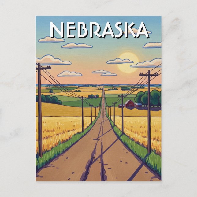  Nebraska Postcard Vykort (Framsida)