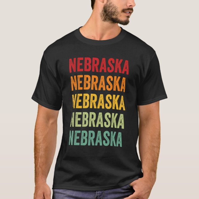 Nebraska Rainbow Nebraska State T Shirt (Framsida)