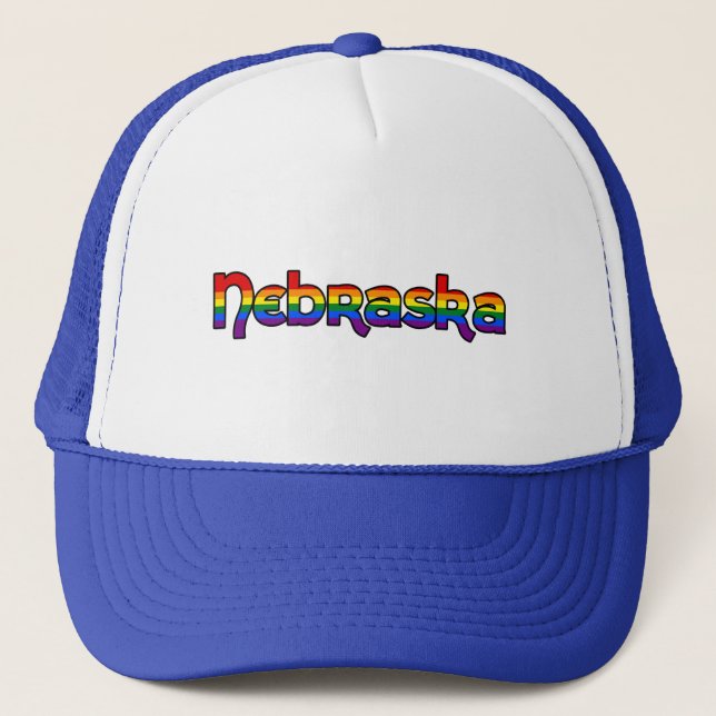 Nebraska Rainbow text mössa Keps (Framsida)