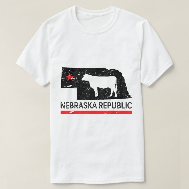 Nebraska Republika T Shirt (Design framsida)