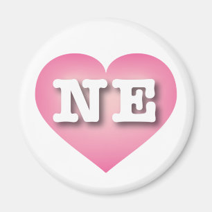 Nebraska Rosa Fade Heart - I kärlek NE Magnet