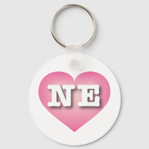 Nebraska Rosa Fade Heart - I kärlek NE Nyckelring