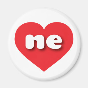 Nebraska-rött hjärta - I kärlek ne Magnet