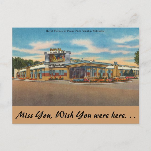 Nebraska, Royalet Terrace, Peony Park, Omaha Vykort (Framsida)