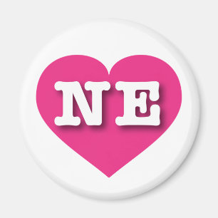Nebraska Shock rosa Heart - I kärlek NE Magnet