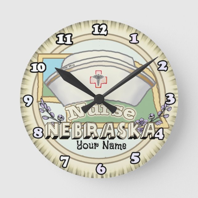 Nebraska Sjuksköterska Rund Klocka (Framsida)