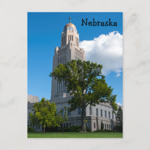 Nebraska State Huvudstad Byggnad Vykort