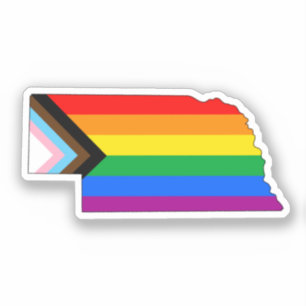 Nebraska State Stolthet HBTQ Progress Stolthet Klistermärken