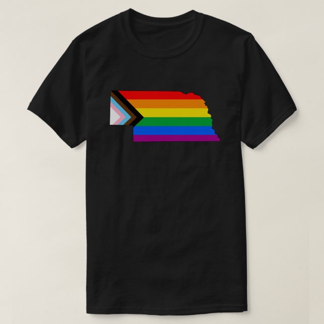 Nebraska State Stolthet HBTQ Progress Stolthet T Shirt (Design framsida)