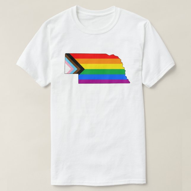 Nebraska State Stolthet HBTQ Progress Stolthet T Shirt (Design framsida)