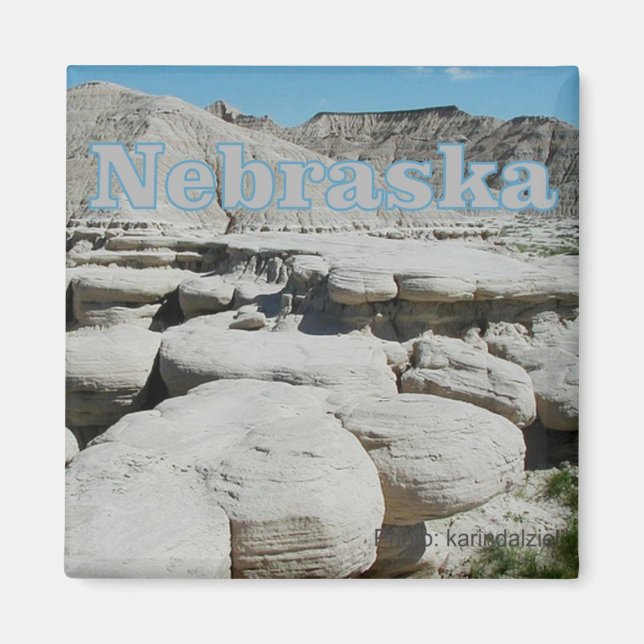 Nebraska State Travel Souvenir Fridge Magnet (Framsidan)