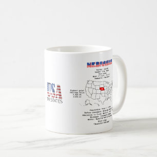 Nebraska. Staten Stater Amerika Kaffemugg