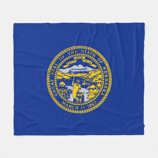 Nebraska Statlig flagga Design Fleecefilt (Framsidan (Horisontell))