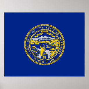 Nebraska Statlig flagga Design Poster