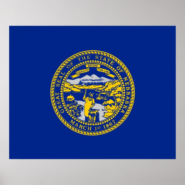 Nebraska Statlig flagga Design Poster (Framsidan)