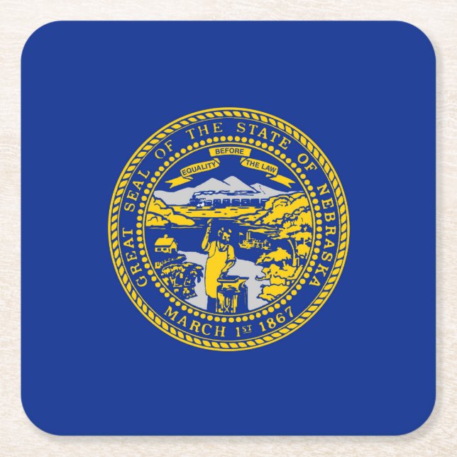 Nebraska Statlig flagga Design Underlägg Papper Kvadrat (Framsidan)