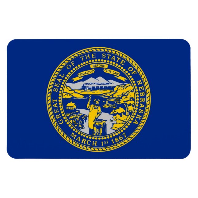 Nebraska statlig flagga magnet (Horisontell)