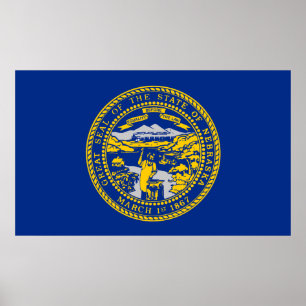 Nebraska Statlig flagga Poster