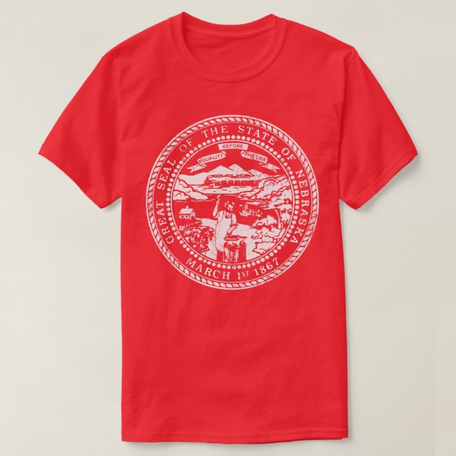 Nebraska Statlig flagga Retro Distress T Shirt (Design framsida)