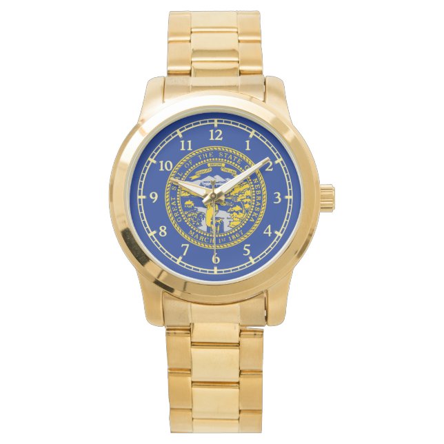 Nebraska Statlig flagga Watch-design Armbandsur (Framsida)