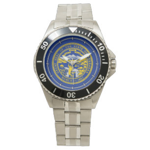 Nebraska statlig flaggadesign armbandsur