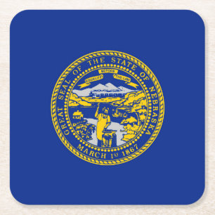 Nebraska statlig flaggadesign underlägg papper kvadrat