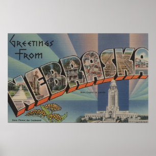 Nebraska (statlig huvudstad/blomma) poster