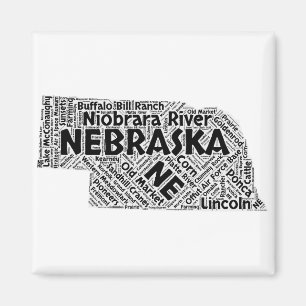 Nebraska statligt ordmoln magnet
