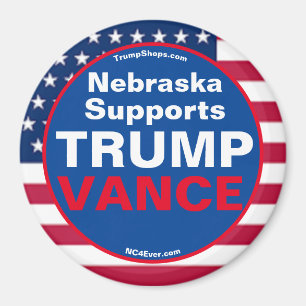Nebraska stöder TRUMP VANCE-kylskåp Magnet