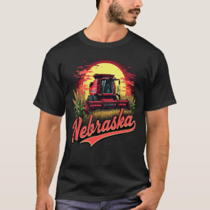 Nebraska Sunrise Farm Red Combine Maj Tee