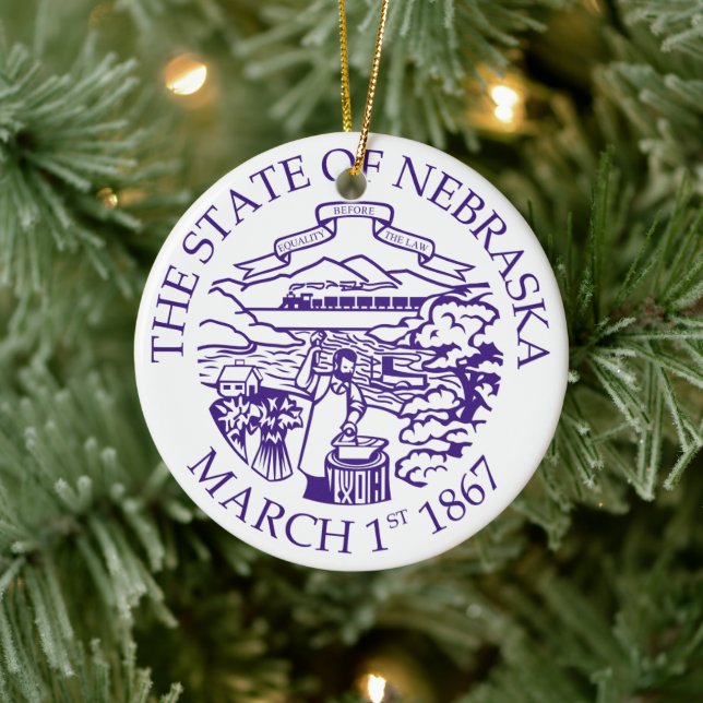Nebraska-tecken Julgransprydnad Keramik (Träd)