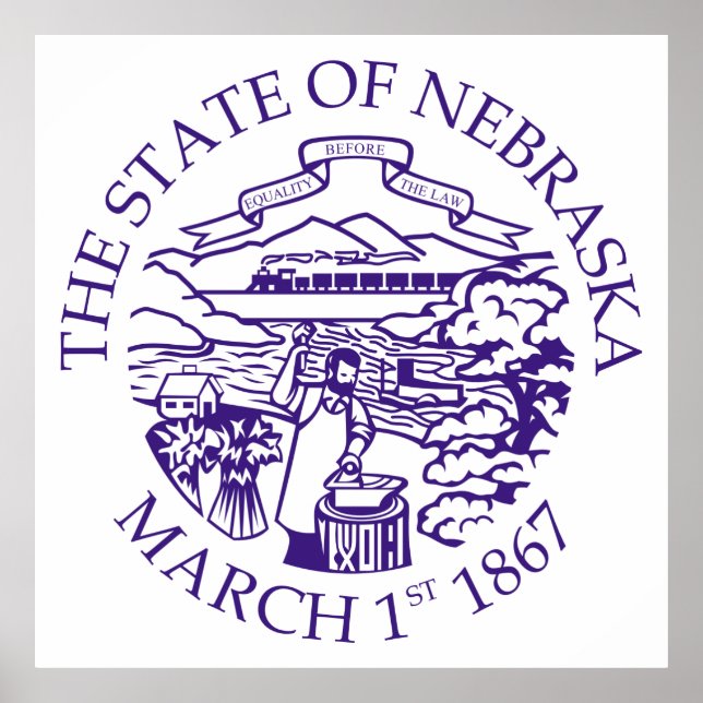 Nebraska-tecken Poster (Framsidan)