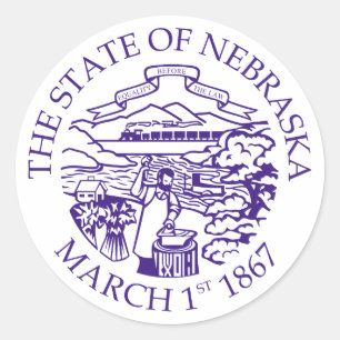 Nebraska-tecken Runt Klistermärke