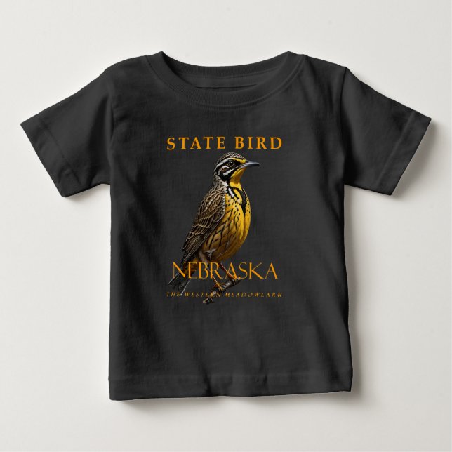 Nebraska Territory Bird Westerna Meadowlark T Shirt (Framsida)