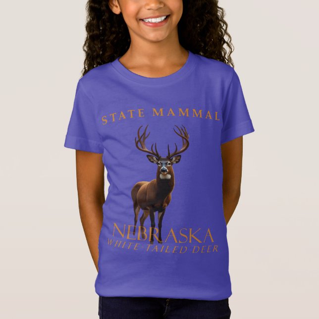 Nebraska Territory Däggdjur Den Vitstjärtade Hjort T Shirt (Framsida)
