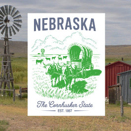Nebraska The Cornhusker State Est. 1867 Oxar  Vykort