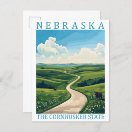 Nebraska the Cornhusker State USA Resemål Plats Vykort
