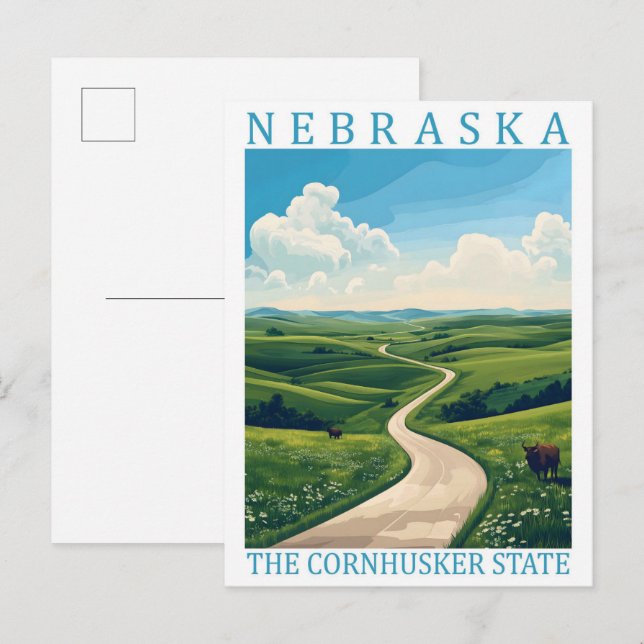 Nebraska the Cornhusker State USA Resemål Plats Vykort (Fram/baksida)