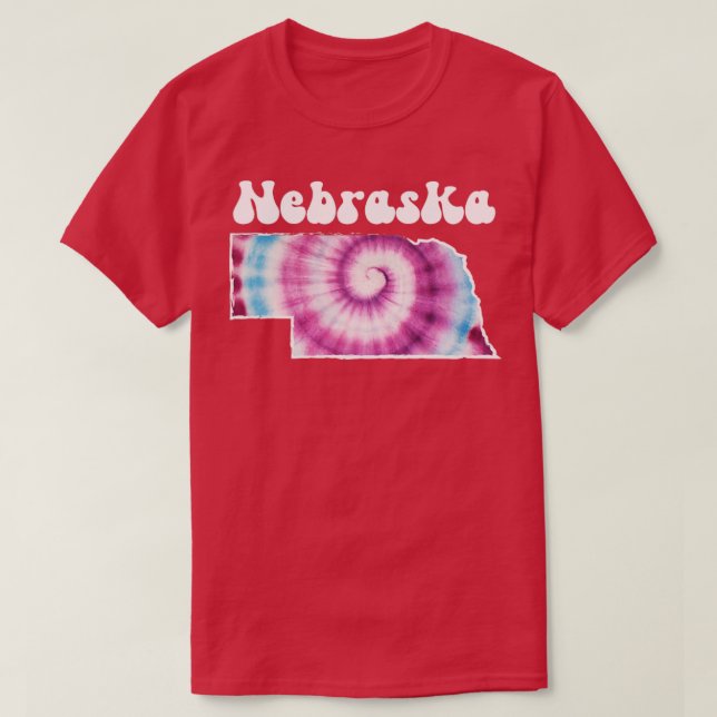Nebraska Tie Dye T Shirt (Design framsida)