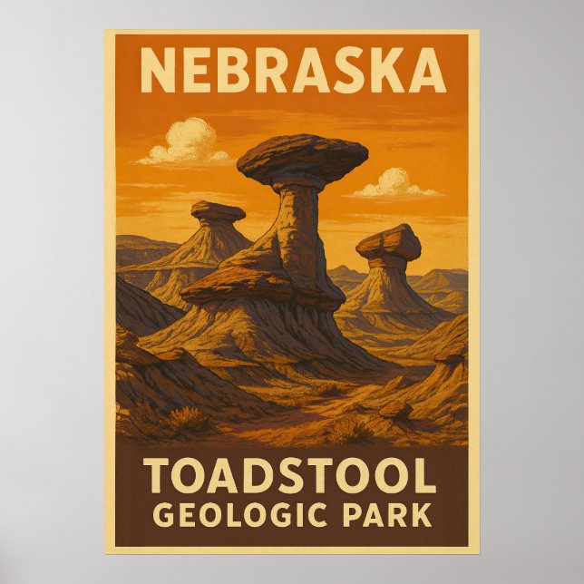 Nebraska Toadstool Geologic Park V01 Poster (Framsidan)