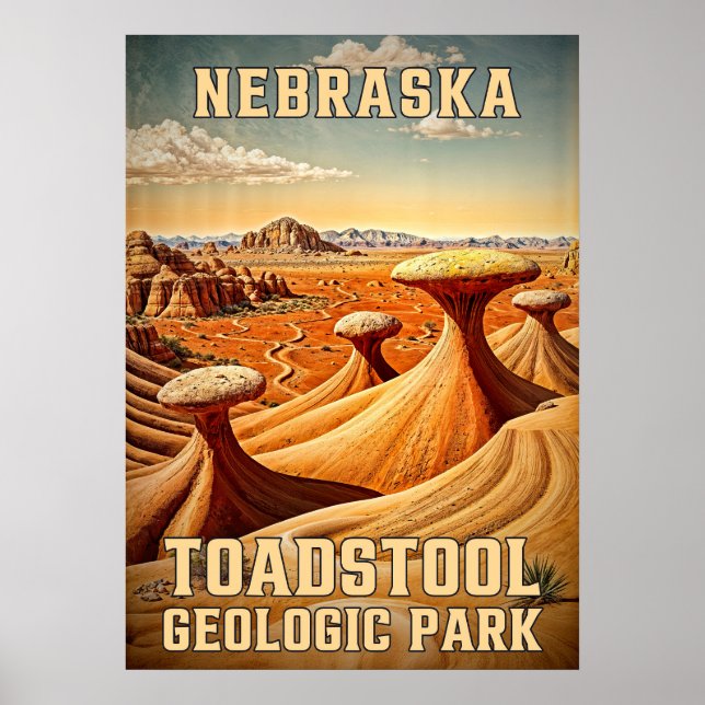 Nebraska Toadstool Geologic Park V02 Poster (Framsidan)