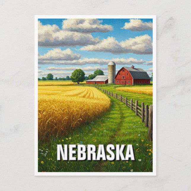 Nebraska Travel Vykort (Framsida)