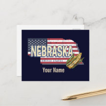 Nebraska United Stater Retro State Karta Vintage U