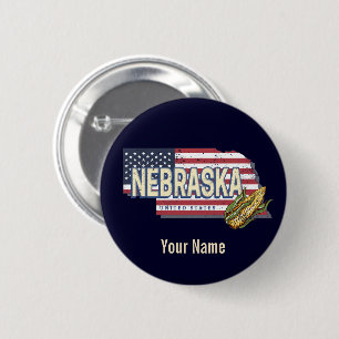 Nebraska United Stater Retro State Karta Vintage U Knapp