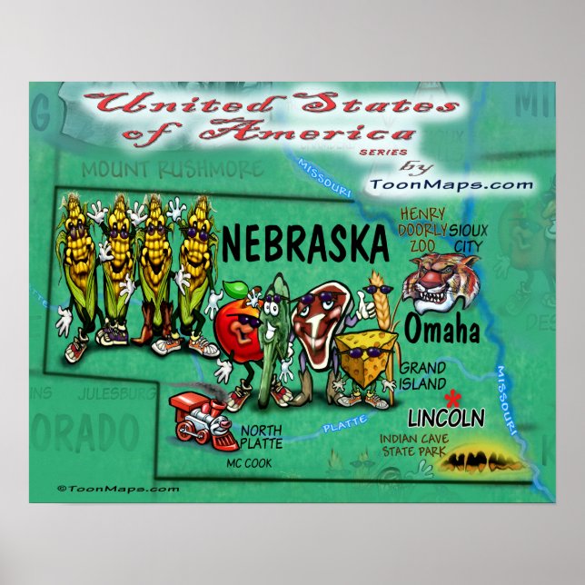 Nebraska USA Poster (Framsidan)