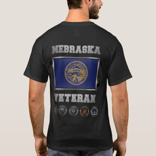 Nebraska Veteran Tshirt T Shirt (Baksida)