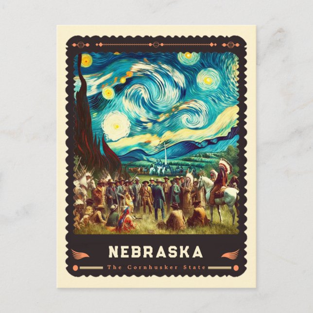 Nebraska | Vincent Van Gogh Inspired Vykort (Framsida)